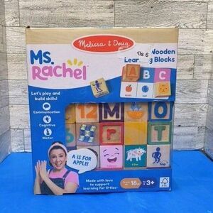 Melissa & Doug Ms. Rachel Wooden Learning Blocks with Activity Cards